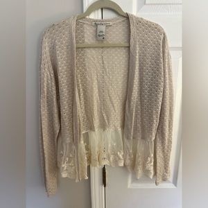 American Rag Lace Trim Sweater